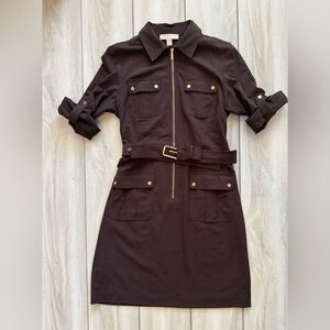 Michael Kors Midi Dress Brown Large EUC